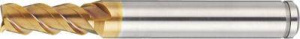 Misumi AS Coated Powdered High-Speed Steel Square End Mill, 3-Flute, 50° Spiral, Short