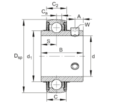 Закрепляемые подшипники UC212