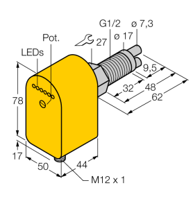 Мониторинг потокапогружного типа с оценочной электроникой - FCS-GL1/2A2P-LIX-H1141/A - 6870455 Turck 