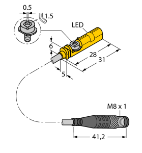 Датчик магнитного полядля пневмоцилиндров - BIM-UNT-AP6X-0,3-PSG3M - 4685723 Turck
