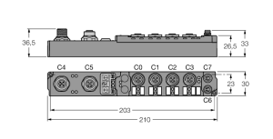 PROFIBUS DPV1 ведомый компонент с интегрированным мастером IO-Link4 конфигурируемых канала с IO-Link 4 цифровых pnp-входа - SDPX-IOL4-0001 - 6825480 Turck 