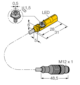 Датчик магнитного полядля пневмоцилиндров - BIM-UNT-AP6X-0,6-RS4/S1160 - 4685757 Turck