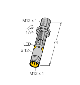 Фотоэлектрический датчикдиффузионный датчик - M12PDQ8 - 3077179 Turck