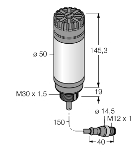 Светодиодный индикаторбашенный индикатор - CL50XRXAPQP - 3010504 Turck