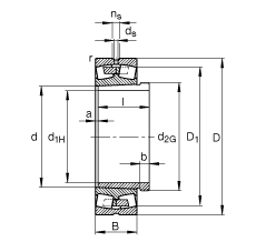 Самоустанавливающийся роликоподшипник 24076-B-K30-MB + AH24076-H