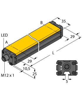 Индуктивный датчик линейного перемещения - Li200P0-Q25LM0-HESG25X3-H1181 - 1590202 Turck