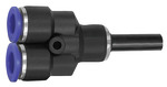 Riegler 125734 Вставной Y-образный соединитель, Заглушка 6 мм, серия Blue, редукционный 158.0604-K