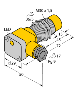 Индуктивный датчик - NI15-G30SK-Y1X - 40221 Turck