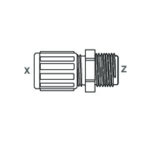 Straight adapter with flare connection and NPT male thread GEMU FMC 