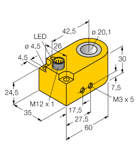 Индуктивный датчикКольцевой датчик - BI20R-W30S-AP6X-H1141 - 1403231 Turck