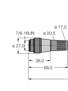 Полевой кабель для CAN (DeviceNet™, CANopen)Оболочка кабеля TPE - RSM-RKM5711-0,5M - 6602050 Turck