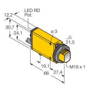 Фотоэлектрический датчикоппозитный датчик (излучатель) - MI9E - 3040141 Turck