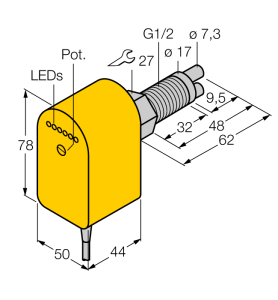 Мониторинг потокапогружного типа с оценочной электроникой - FCS-GL1/2A2P-VRX/230VAC/A - 6870458 Turck 