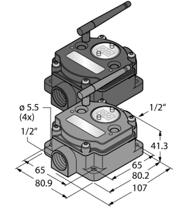 Радиопередающая системаТочка-точкаКомплект - DX80K2M6-PM8 - 3092940 Turck 