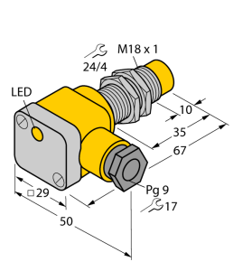 Индуктивный датчик - NI10-G18SK-Y1X - 40161 Turck