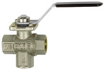 Riegler 136338 3-ходовой шаровый кран, никелированная латунь, Т-образное отверстие, Rp 1 1086 E