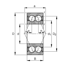 Радиально-упорные шарикоподшипники 3214-B-2RSR-TVH