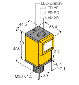 Фотоэлектрический датчикдиффузионный датчик - Q45AD9DL - 3037618 Turck