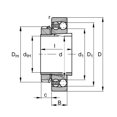 Радиальные сферические шарикоподшипники 2206-K-TVH-C3 + H306