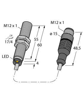 Индуктивный датчик - BI2U-MT12E-AD4X-0,3-RS4.23/XOR - 4405048 Turck