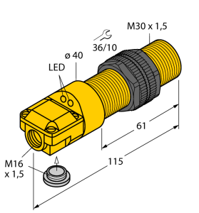 Индуктивный датчик - BI10-P30SR-VP4X2 - 15652 Turck