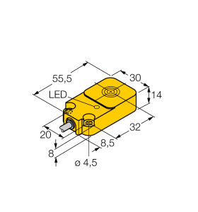 Индуктивный датчик - BI10-Q14-Y1X - 1608730 Turck