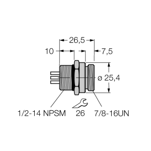 Аксессуары для полевых шинФланцевые соединители - RSFL46 - 6914836 Turck