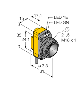 Фотоэлектрический датчиклазерный излучатель - QS186LE11 - 3002756 Turck