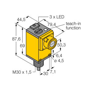 Ультразвуковой датчикдиффузионный датчик - Q45ULIU64BCR - 3047555 Turck 