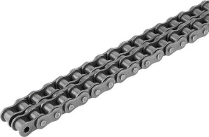 Norelem 22201 Roller chains duplex DIN ISO 606, curved link plate