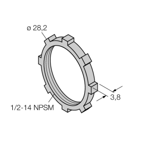 Аксессуары для полевых шинконтргайки 1/2'' для резьбы NPT - LN1/2-14NPT/10 - 6961002 Turck