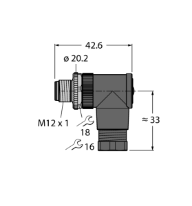 Круглый разъем M12 x 1Вилка, угловая, под индивид. требования - BS8251-0/9 - 6904615 Turck