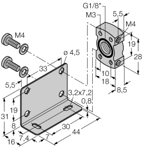 Измерение давленияАксессуары для монтажа - PK-P-MZ-001 - 6835027 Turck 