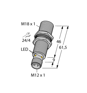 Индуктивный датчикдля пищевой промышленности - BI8U-EM18MWD-VP44X-H1141 - 1634897 Turck