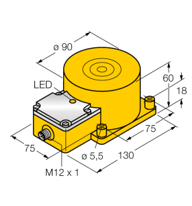 Индуктивный датчик - NI100U-K90SR-VN4X2-H1141 - 1515510 Turck