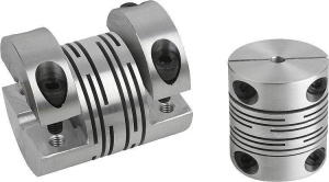 Norelem 23012 Beam couplings with removable clamping hub, aluminium