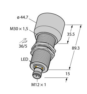 Ультразвуковой датчикдиффузионный датчик - RU600U-M30M-2UP8X2-H1151 Turck 