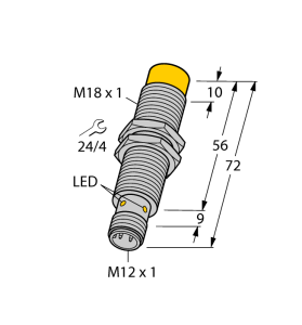 Индуктивный датчик - NI12U-M18E-AP6X-H1141 - 1645143 Turck