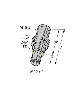 Индуктивный датчикс увеличенной дистанцией срабатывания - BI8-M18-AN6X-H1141 - 4615100 Turck