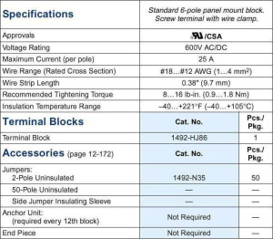 Allen-Bradley 1492-HJ86 1492 Блоки панельного монтажа