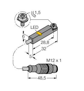 Датчик магнитного полядля пневмоцилиндров - BIM-INT-Y1X-H1141 - 1056801 Turck