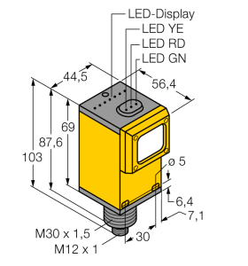 Фотоэлектрический датчикконвергентный датчик - Q45AD9CV4Q - 3037634 Turck