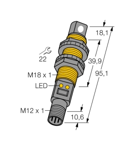 Ультразвуковой датчикдиффузионный датчик - S18UUARQ - 3002706 Turck 