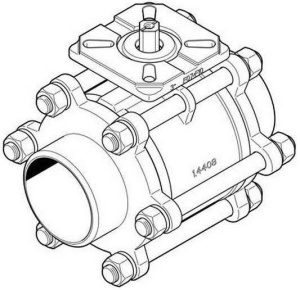 "Кран шаровой VZBA-3""-WW-63-T-22-F0710-V4V4T" 