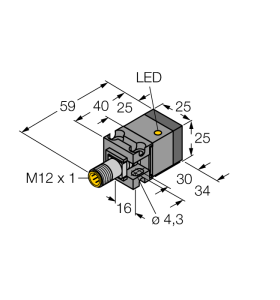 Индуктивный датчик - NI15U-CA25-AP6X2-H1141 - 1625641 Turck