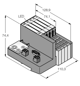 Комплект для Profibus DPV1 в исполнении IP20 - TI-BL20-DPV1-8 - 1545007 Turck 