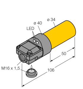 Индуктивный датчик - NI20-K34SR-VP4X2 - 1565601 Turck