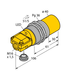 Индуктивный датчик - NI40-G47SR-FZ3X2 - 13428 Turck