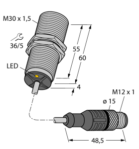 Индуктивный датчик - BI10U-MT30-AD4X-0,3-RS4.23/XOR - 4405050 Turck