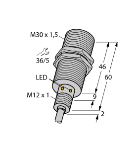 Индуктивный датчикдля пищевой индустрии - BI15U-EM30WD-AN6X - 1634843 Turck